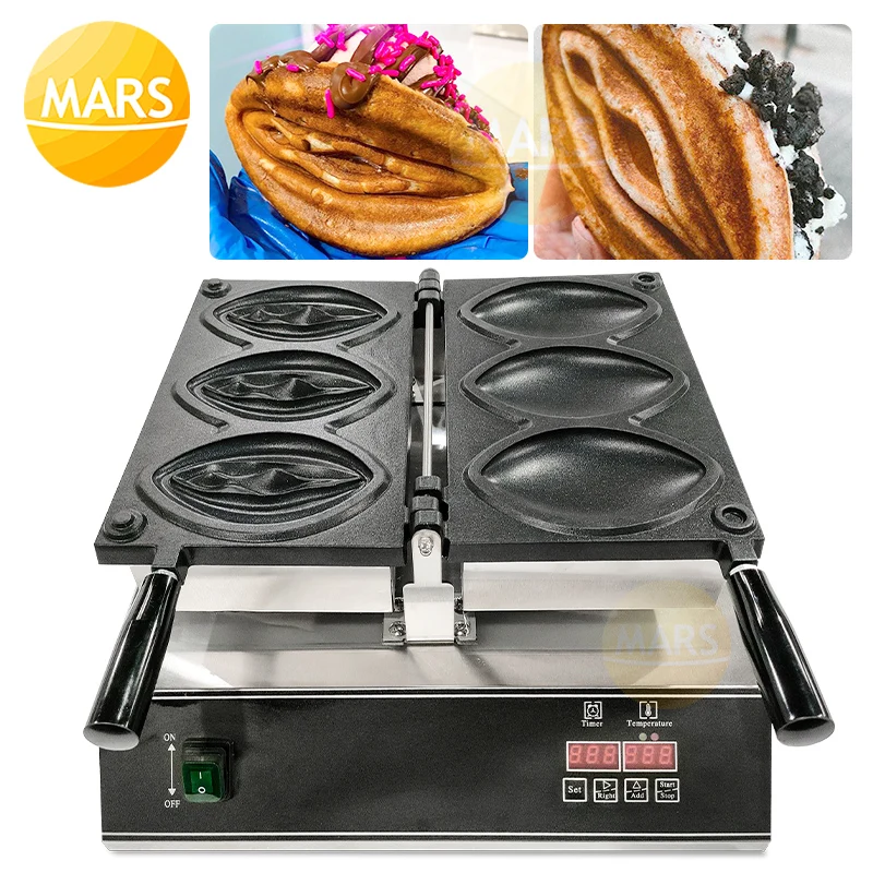 

Французская жаропрочная вафельница, вафельница в форме влагалища, аппарат для выпечки вафель в форме вульвы с мороженым