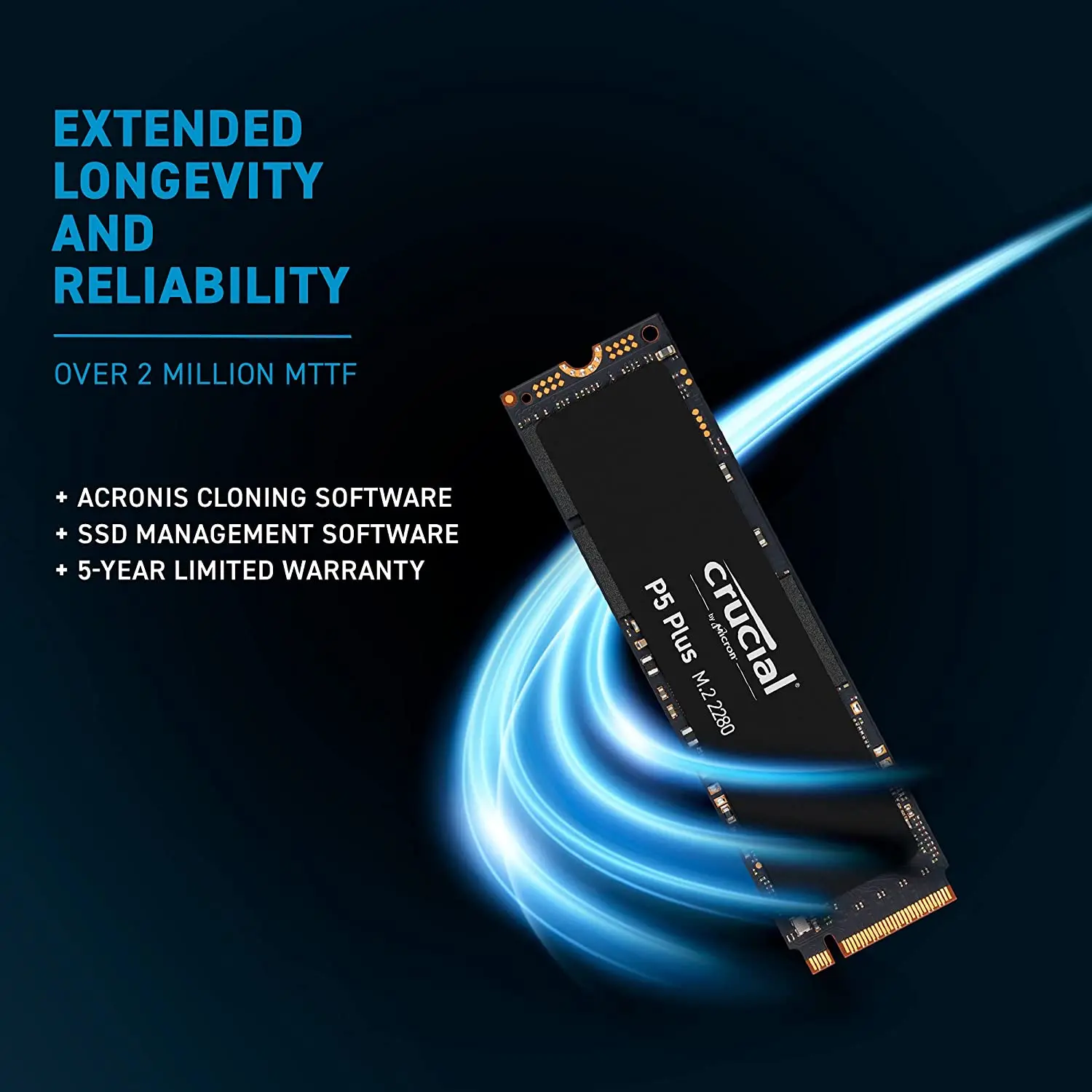 Crucial P5 Plus PCIe 4.0, Ʈ ũž  ϵ ̺, 3D NAND NVMe M.2 2280 ӿ SSD, ִ 6600 MB/s, 2TB, 1TB