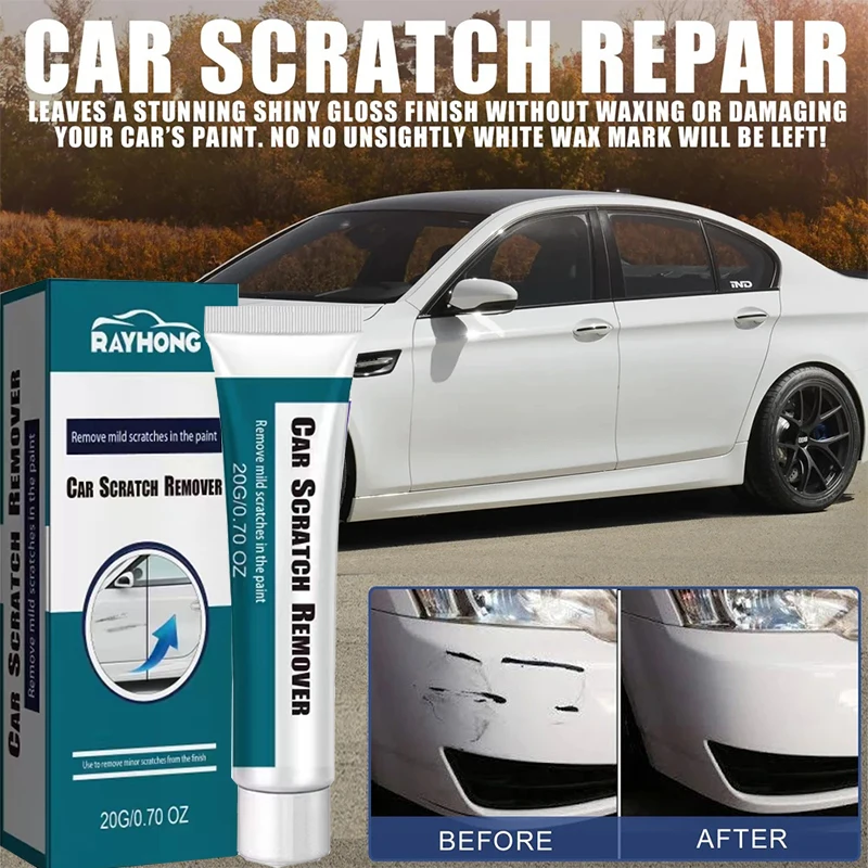 Car Scratch Remover Polishing Paste With Sponge Paint Care Remove Scratch Repair Broken Paint Smooth Car Body