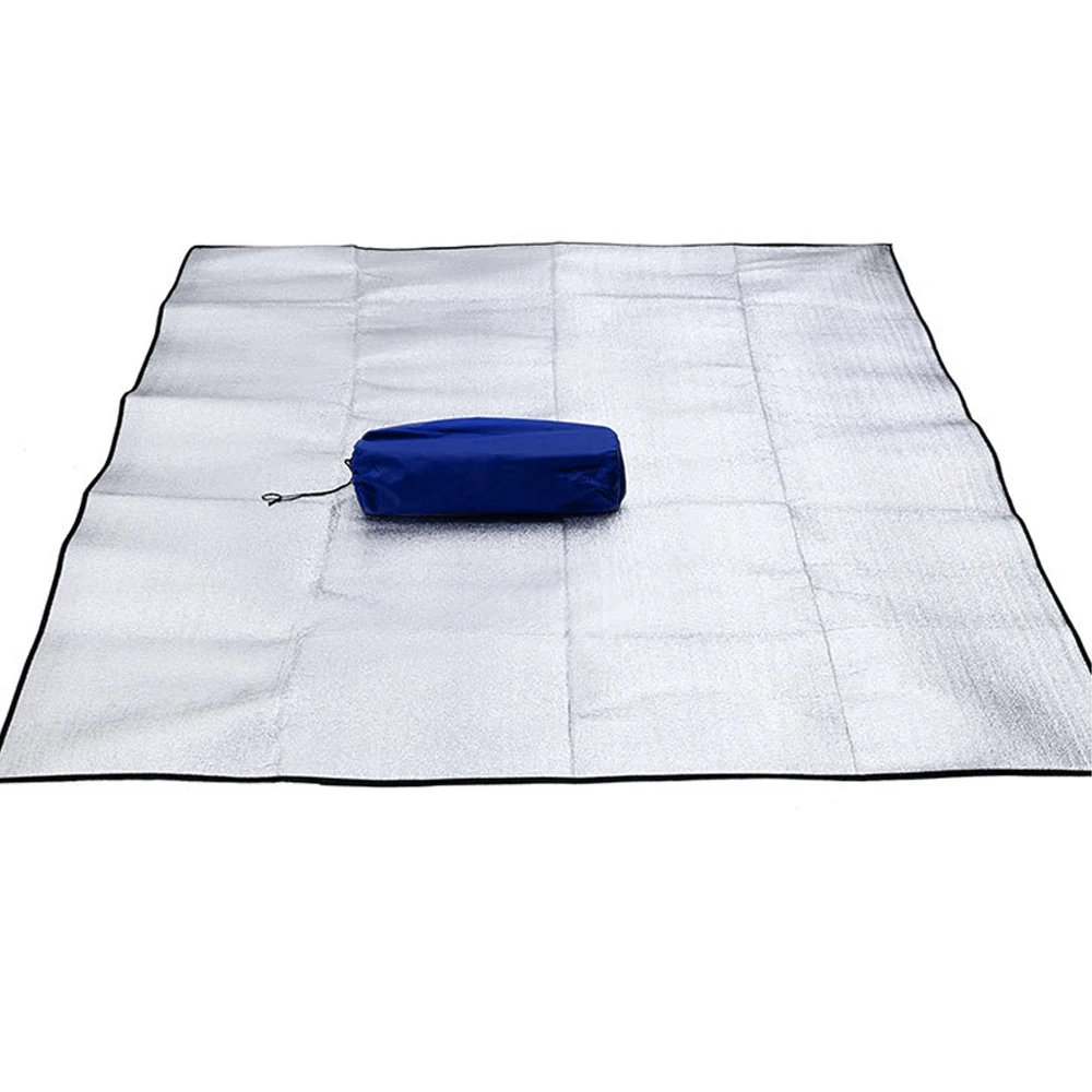 Foil Blanket Camping Mat, Foldable Aluminium Foil Foam Blanket Sleeping Pad Picnic Tent Rug For Traveling And Foil Mat