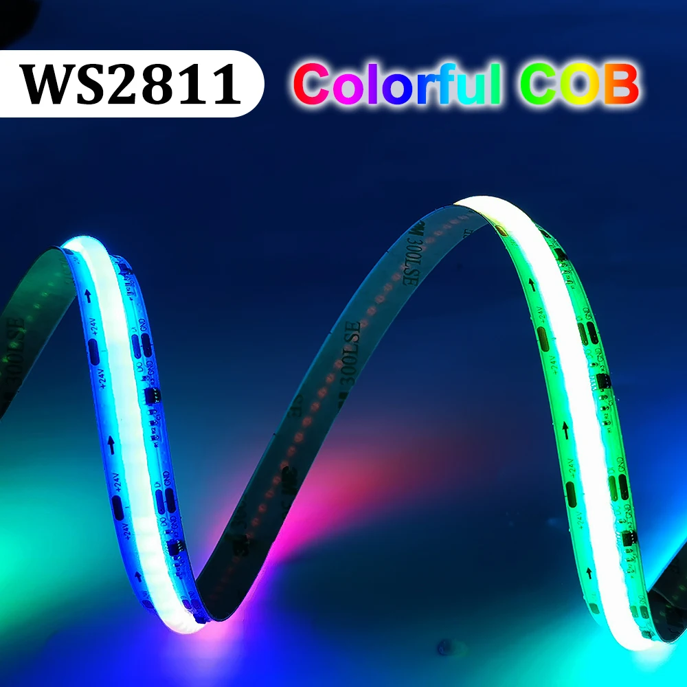 WS2811 COB LED Strip DC12V 24V Individually Addressable Smart RGB IC 720Pixel/M High Density Flexible Dream Color FOB Light 12mm