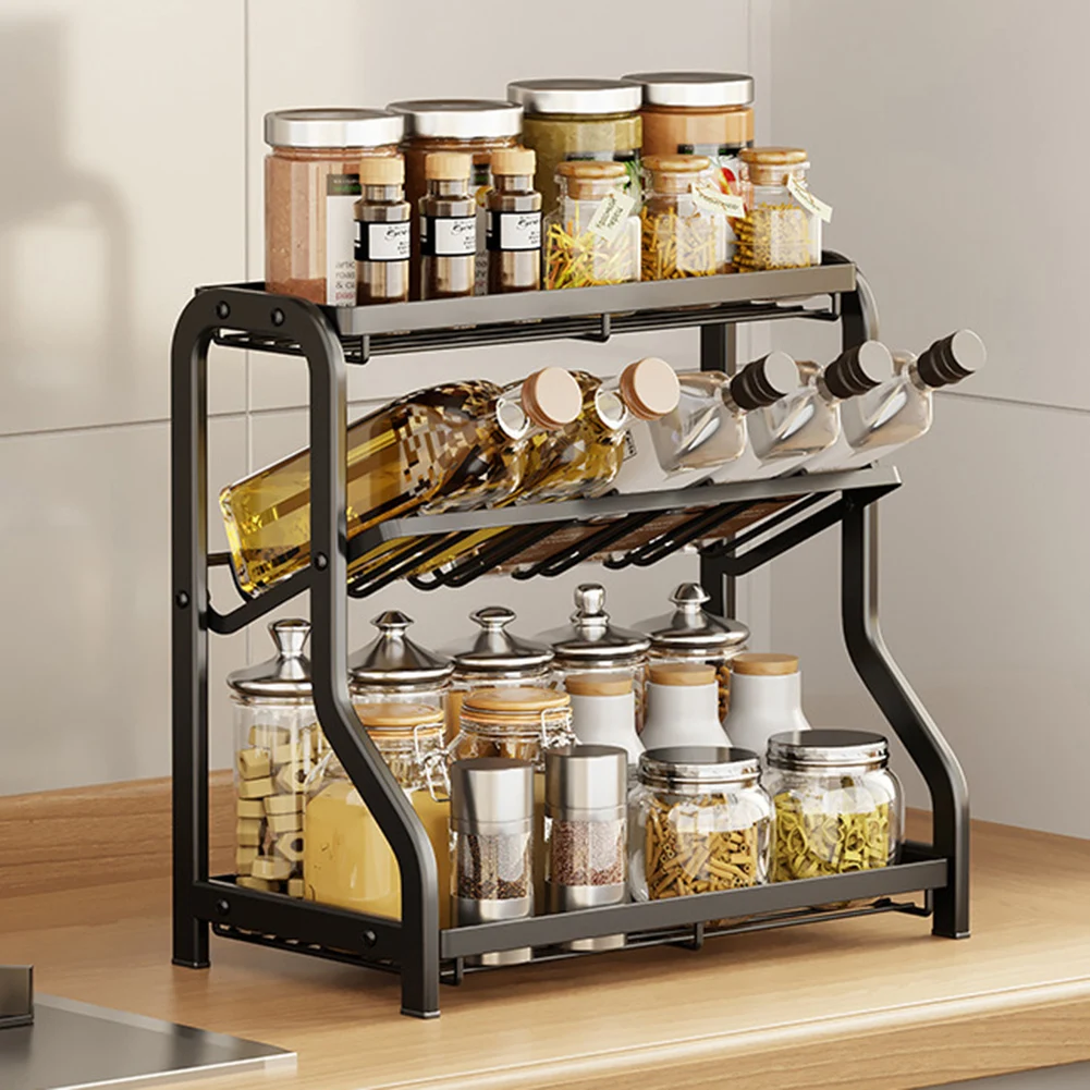 Inclined Spice Rack Organizer | 16 Jars Included