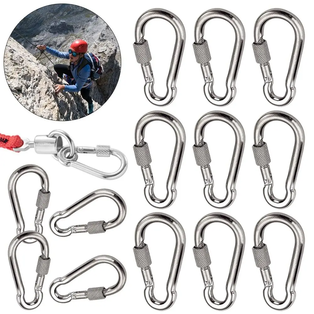 1/2pcs M4~M12 Spring Quick Link Buckle Ring with screw Outdoor Climbing Gear Carabiner Safety Hook Travel Kit Camping Equipment - Image 2