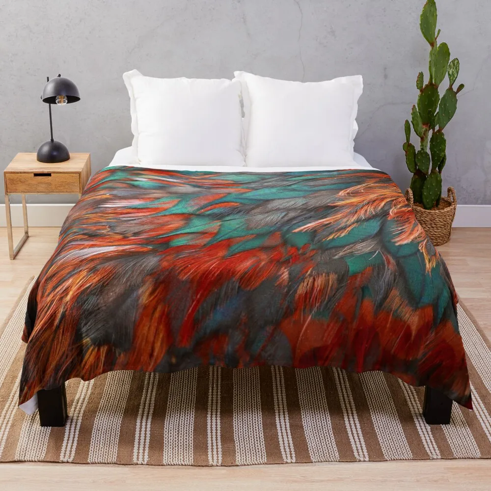 

vivid modern Southwest hipster turquoise orange swirls Throw Blanket Luxury Thicken Blanket Polar blanket