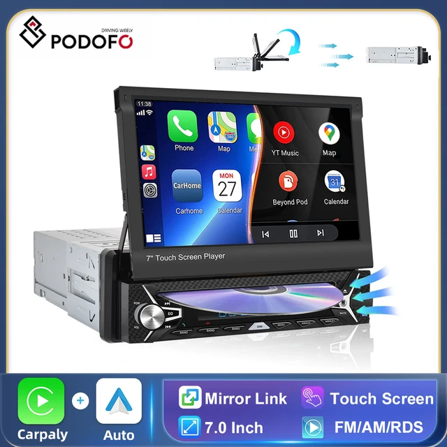 Podofo-ステレオマルチメディアDVDプレーヤー,Android,Carplay,Bluetooth,fm,rds,usb,1din,7インチ  AliExpress