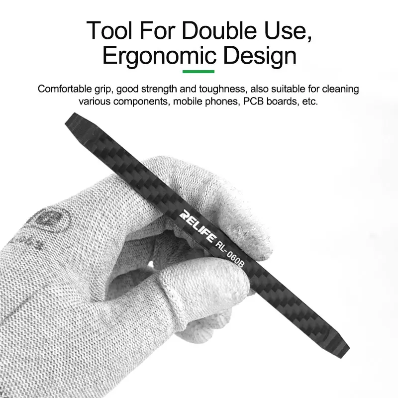 Disassembly Crowbar RELIFE RL-060B Carbon Fiber for Mobile Phone Laptop Maintenance Non-magnetic LCD Screen Dismantling Tool