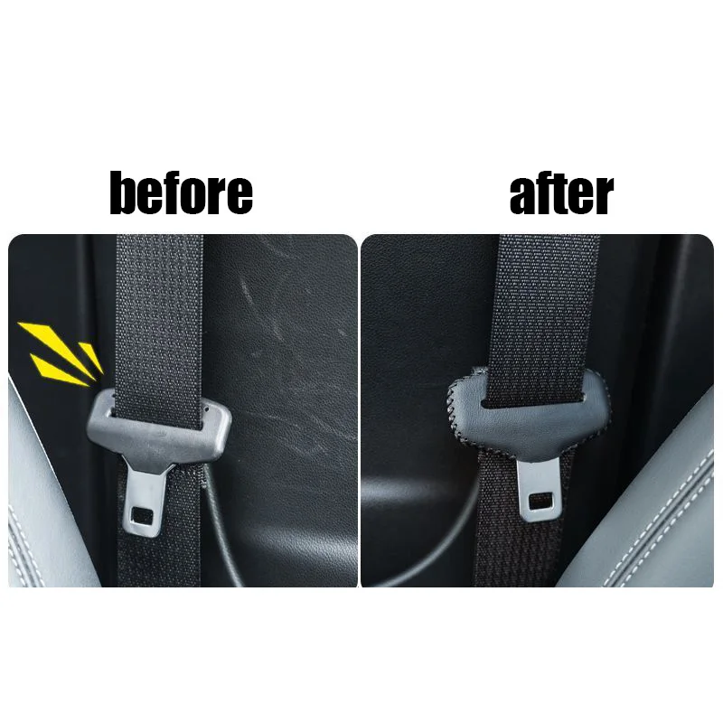 Leather Car Seat Belt Buckle Clip Protector Anti-Scratch Seatbelt