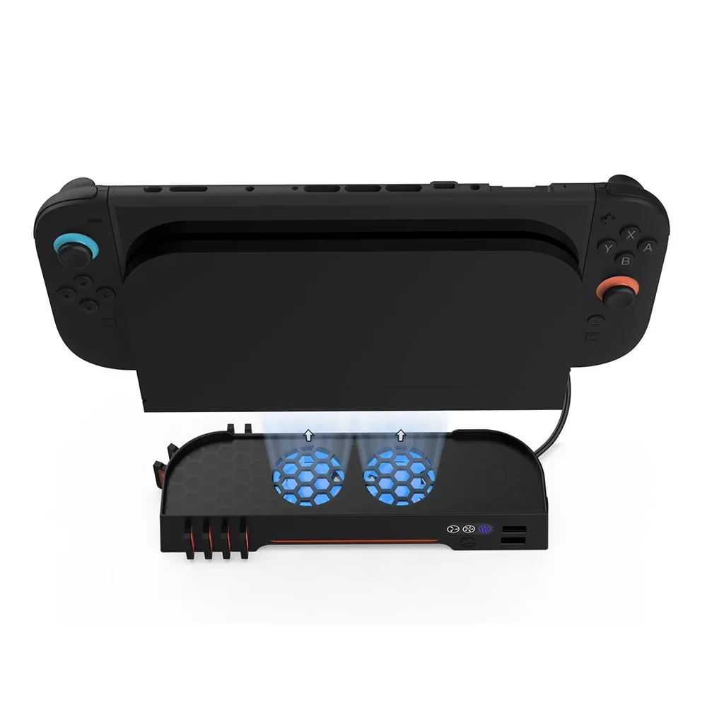 Cooling Fan External Game Console Stand For Switch 2 Console Cooler Base Heat Dissipation Fan with Game Card Slot RGB light