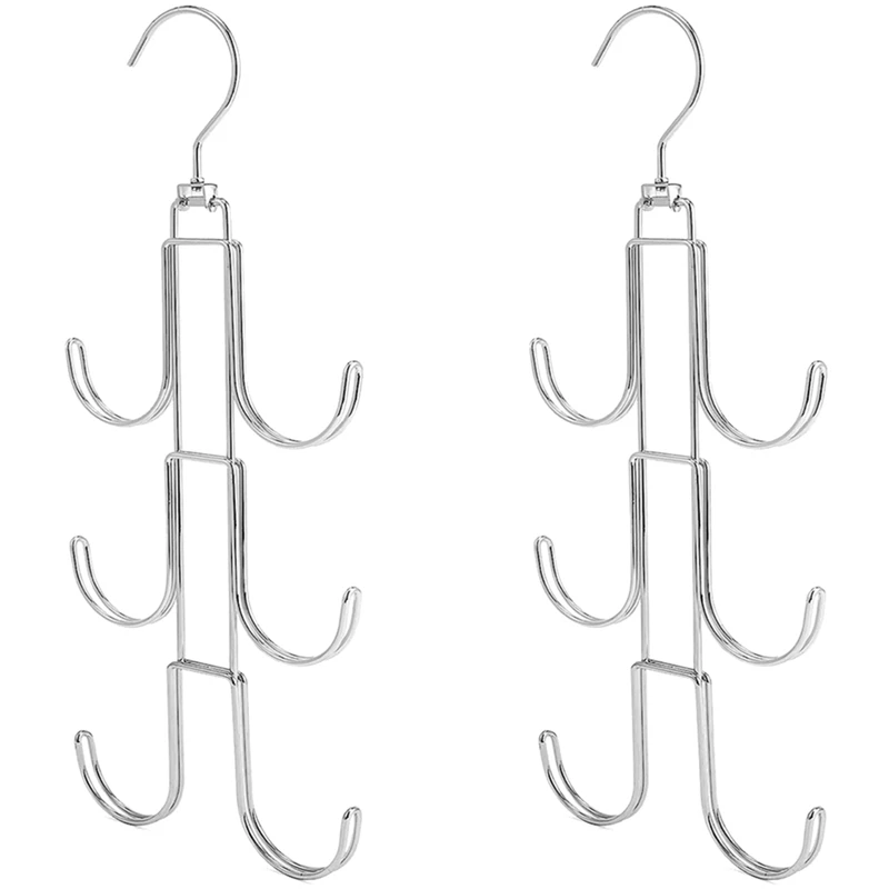 

Вешалка-органайзер для кошелька, вращающаяся вешалка для кошелька для шкафа, серебристые крючки для хранения, портативные стойки для кошельков