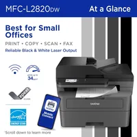 MFC-L2820DW Wireless Compact Monochrome All-in-One Laser Printer with Copy, Scan and Fax, Duplex 2