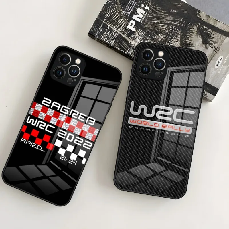 Чехол для телефона WRC Rally Racing с логотипом для IPhone 15 Pro 14 13 12 11 Mini X XS XR Max 6 8 15pro Plus SE 2020, стеклянный дизайнерский чехол