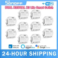 SONOFF DUAL R3/DUAL R3 Lite DIY Wifi Smart Switch Electricity Monitoring Curtain Motor Dual Relay Via EWeLink Alexa Google Home 1