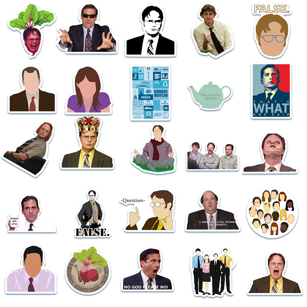 10/30/50PCS Funny The Office Cartoon Stickers TV Show DIY Motorcycle Travel Luggage Guitar Skateboard Classic Toy Sticker Gift 6