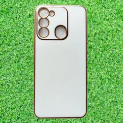 Silicone Frame Clear Frosted Translucent Phone Case for Tecno Spark 9 (6D White)