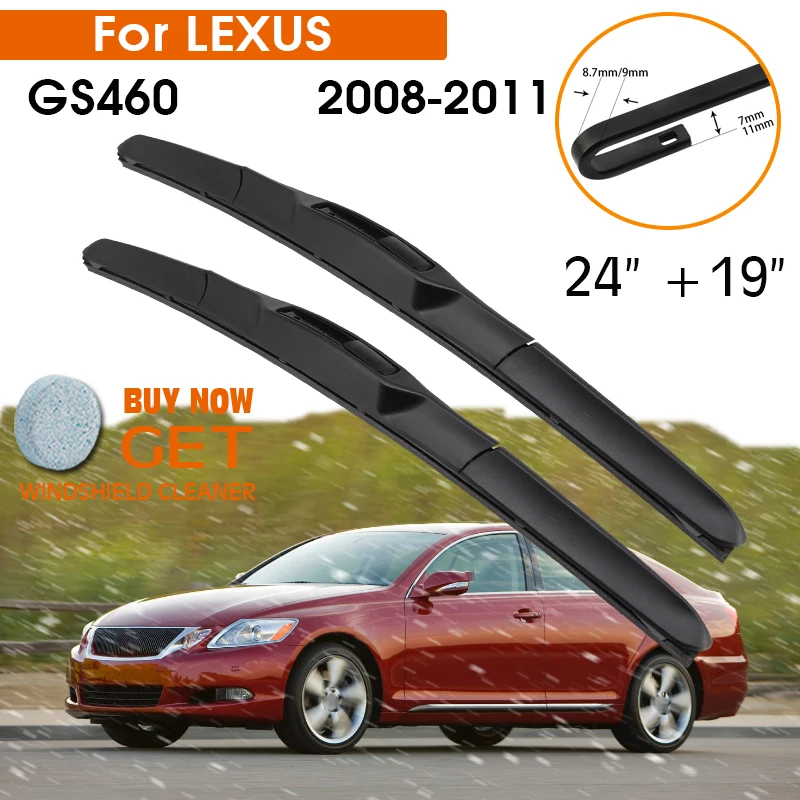 Car Wiper Blade For LEXUS GS460 2008 2011 Windshield Rubber Silicon