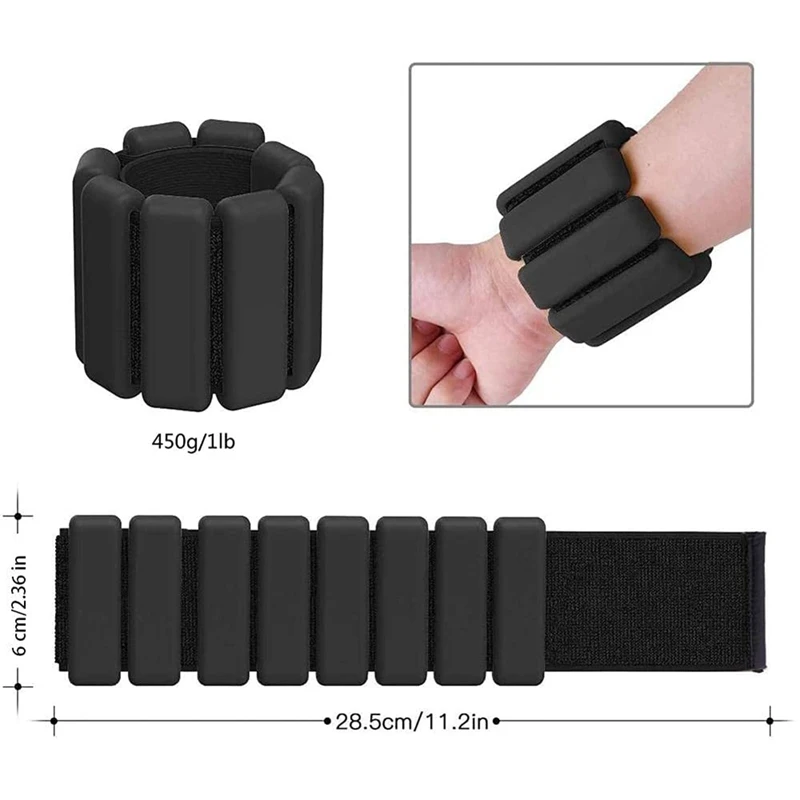 2 PCS Wrist Weights Ankle Weights Set For Exercise Walking Jogging Yoga Aerobics Pilates Bracelet Fitness Wristband