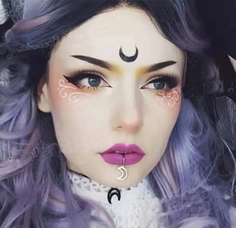 1PC  Fake Lip Piercing Lip Clip Non Piercing Fake Body Jewelry Stainless Steel Body Piercing Falso Punk Y2k Jewelry  Sexy 