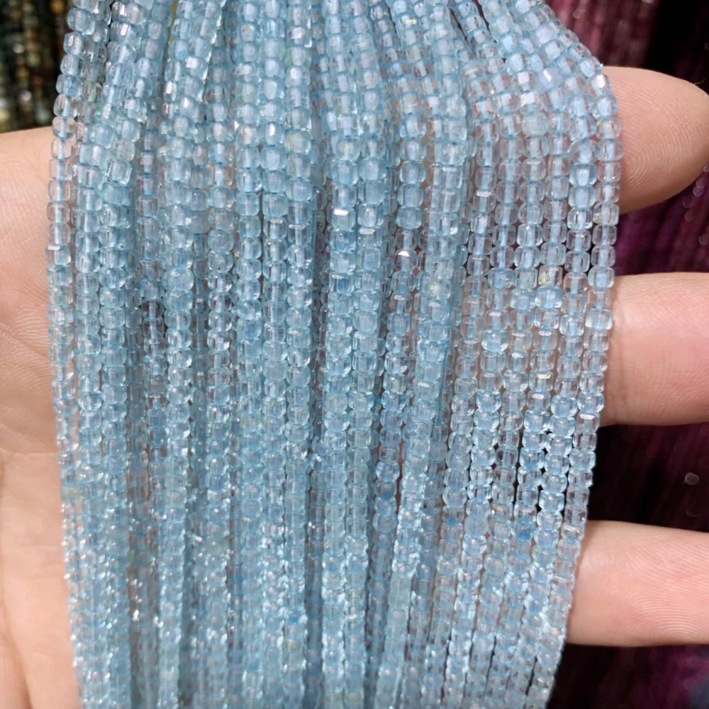 2x2mm natürliche farbige Turmalin Lapis Achat facettierte Würfelperlen quadratische Steinperlen für Schmuck DIY Herstellung Edelstein lose Bea – Detail 32