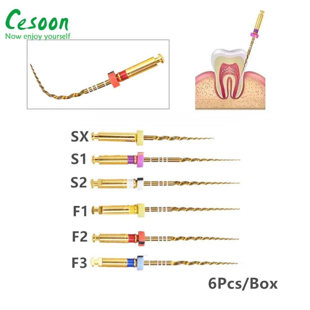 

Dental Heat Activation Gold Flexible Files Endodontic Endo NITI Rotary File Nickel Titainium For Root Canal Dentistry Lab Tools