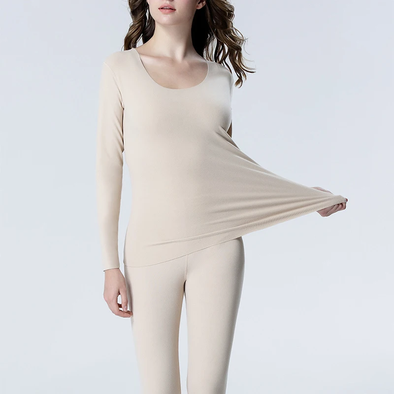 Women's home clothes seamless pajamas thermal underwear plus size plus velvet 5XL long sleeve long pant suit clothes 2-piece set