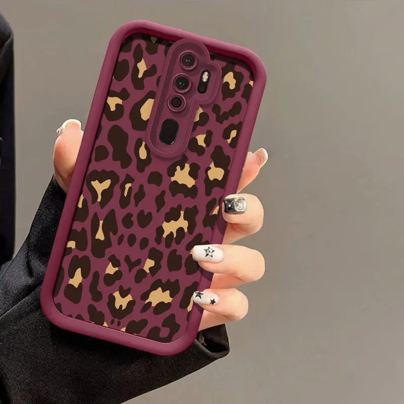 Leopard Print Shockproof Silicone Phone Case with Camera Lens Protection