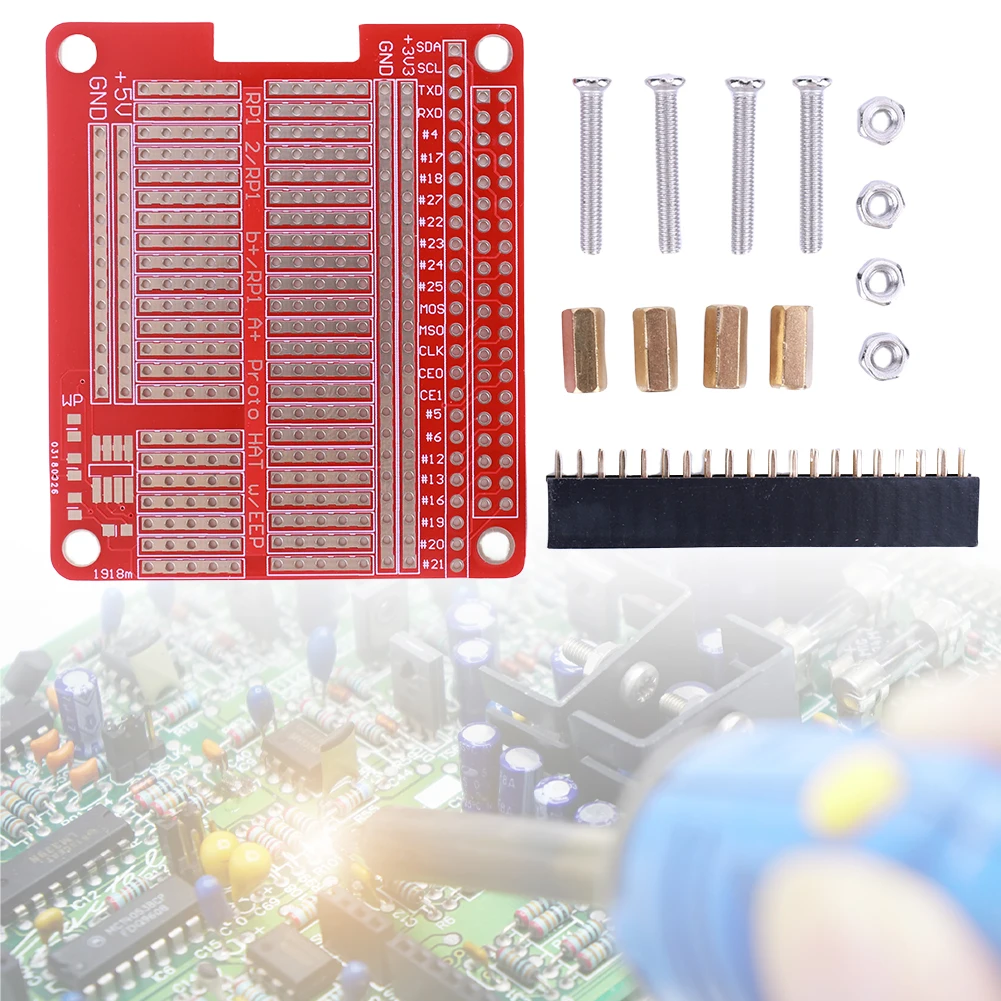 DIY 프로토타입 확장 보드 PCB 쉴드 레드 확장 보드, 프로토쉴드 키트, 라즈베리 RPi 프로토타입 모자 브레드보드용