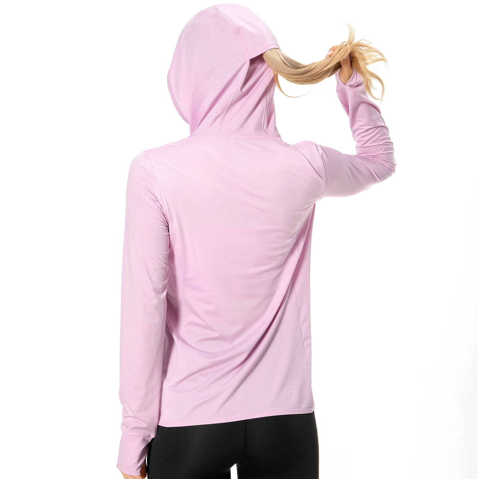 Lightbare Women Sport Hoodie Jacket Full Zip Long Sleeve Hooded Shirt UPF 50+ with Pockets Outdoor Hiking Kayaking Fishing