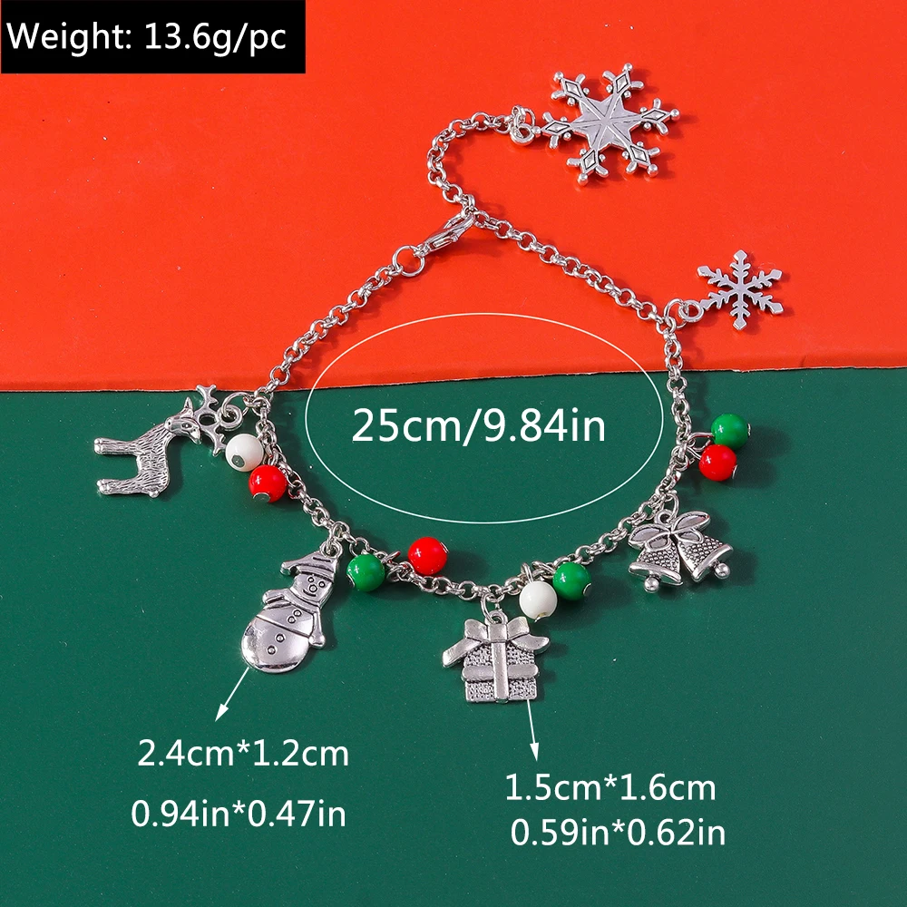 Aihua Neue Weihnachten Armbänder für Frauen Mädchen Perle Perlen Santa Claus Deer Glocke Weihnachtsbaum Armband Charme Armreif Schmuck Geschenk – Detail 30