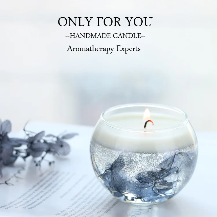 Cotton Candy Crystal Candle, Botanical Candle, Handmade in small