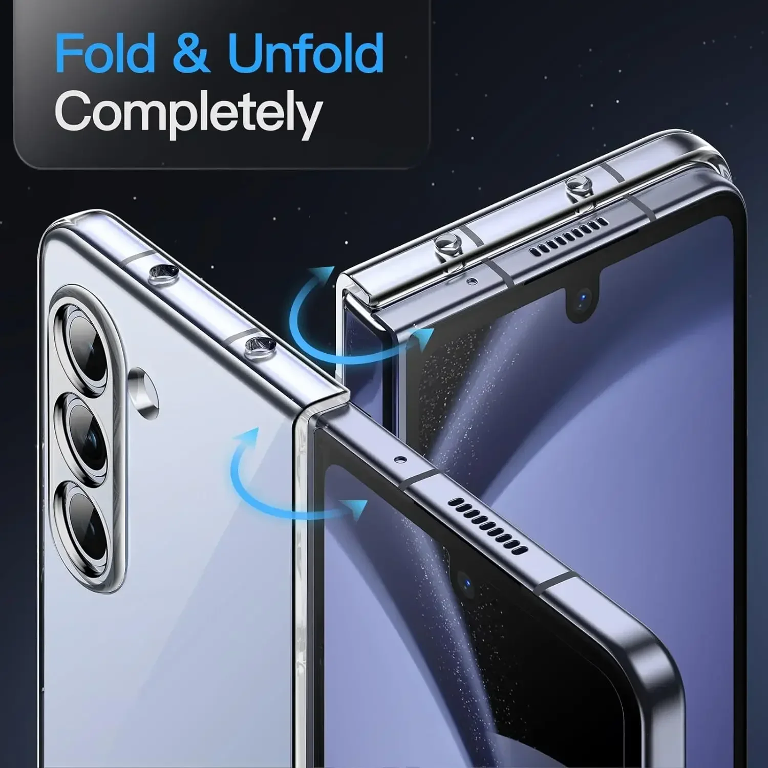 Transparent Case for Samsung Galaxy Z Fold 7/6/5/4/3 Protective Cover PC Case for Galaxy Z Fold7 Fold6 Fold 5 4 Shockproof Shell