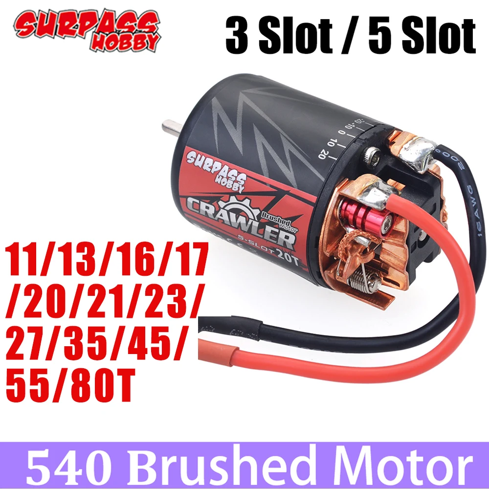 Moteur Brossé Modifié RS-540 Pour Voiture Sur Chenilles 1/10 - Choix De Tours (27T, 35T, 45T, 55T) - Arbre 3,17mm - Marque AUSTAR - Neuf