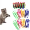 10Pcs Random Color Cat Spring Toys, Cat Spiral Springs for Indoor Cats, Colorful & Durable Plastic Spring Coils Attract to Swat,