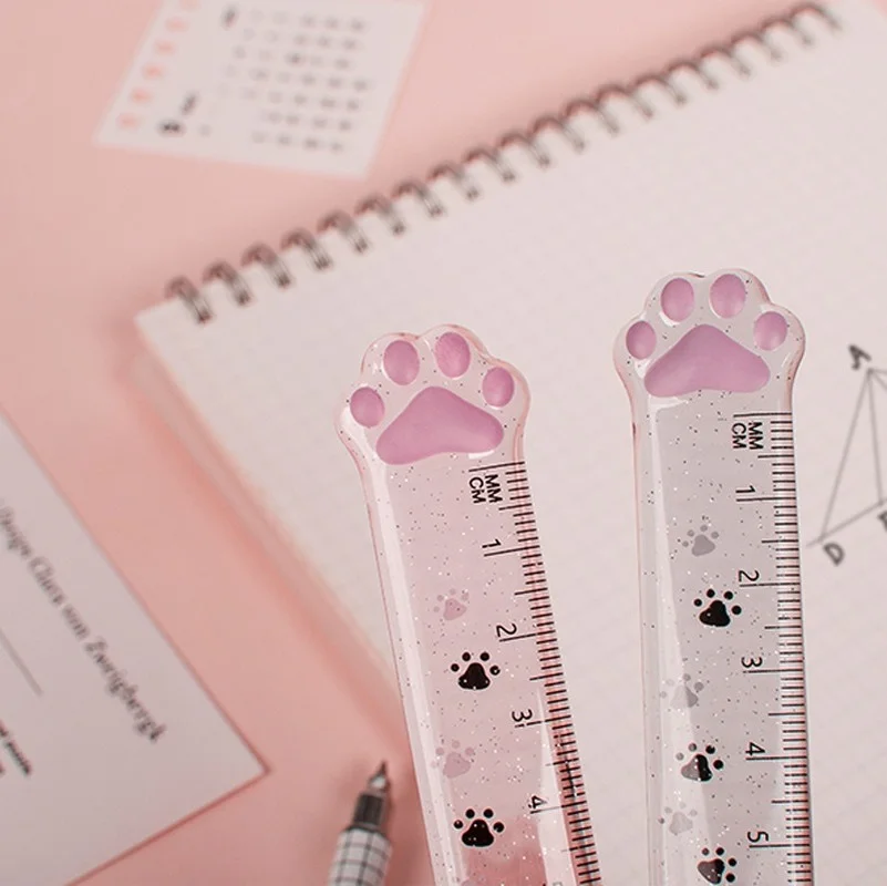 Drawing Ruler Cute Cat claw Multifunction DIY Student Double-duty School Office Supplies