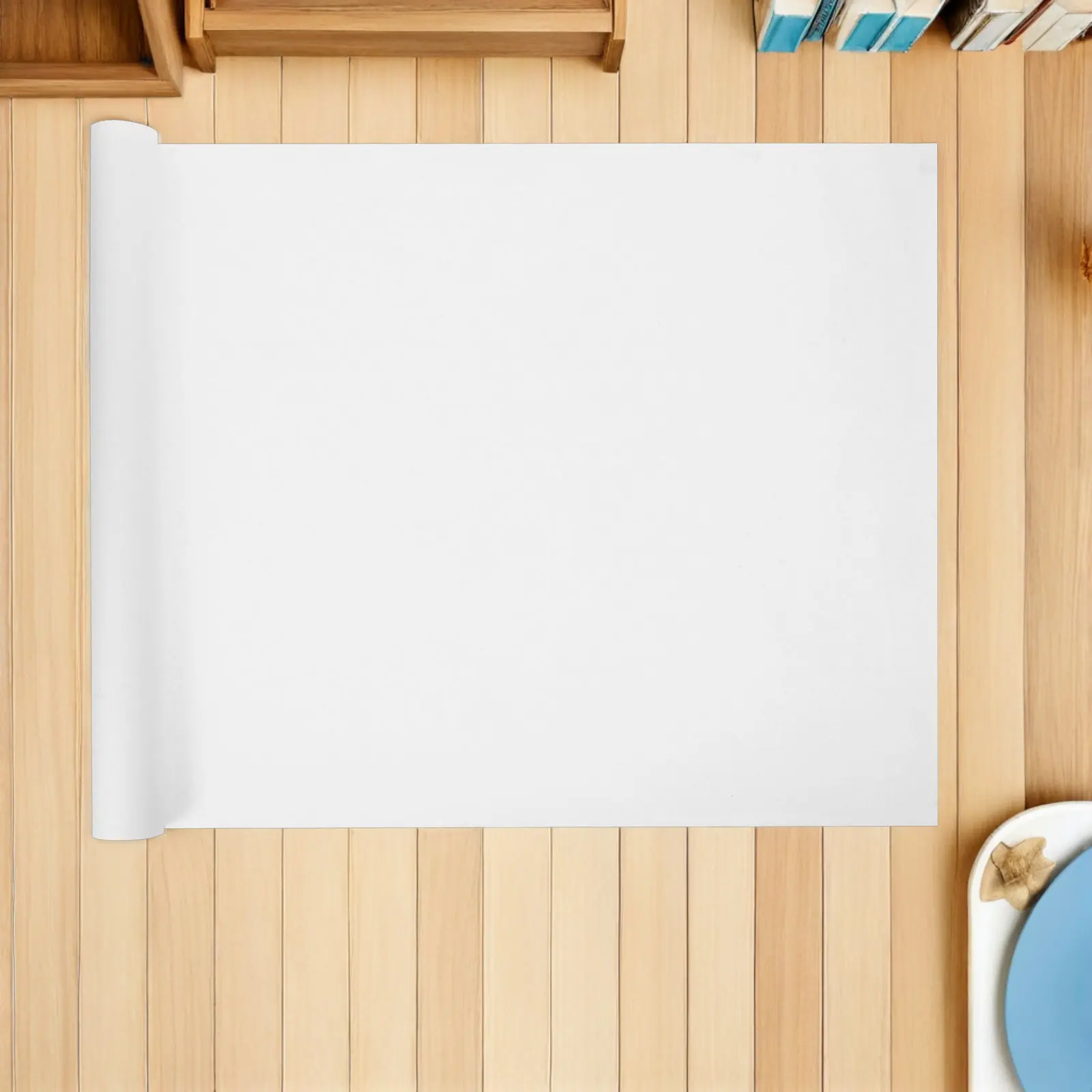 2Pcs 흰색 드로잉 종이 롤 그림 그리기용 두꺼운 무산성 재활용 재료 수채화 예술 45cmx5m 블랭크