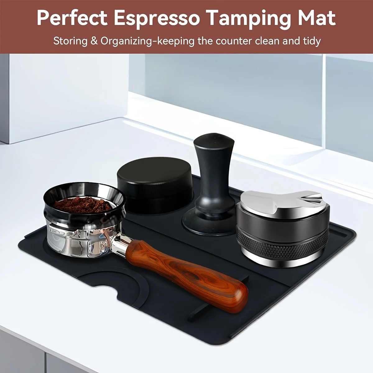 Coffee Tamping Mat Silicone Non Slip Holder Pad Coffee Press Cushion Tool Coffee Accessory Tamp Station Mat for Home And Cafe