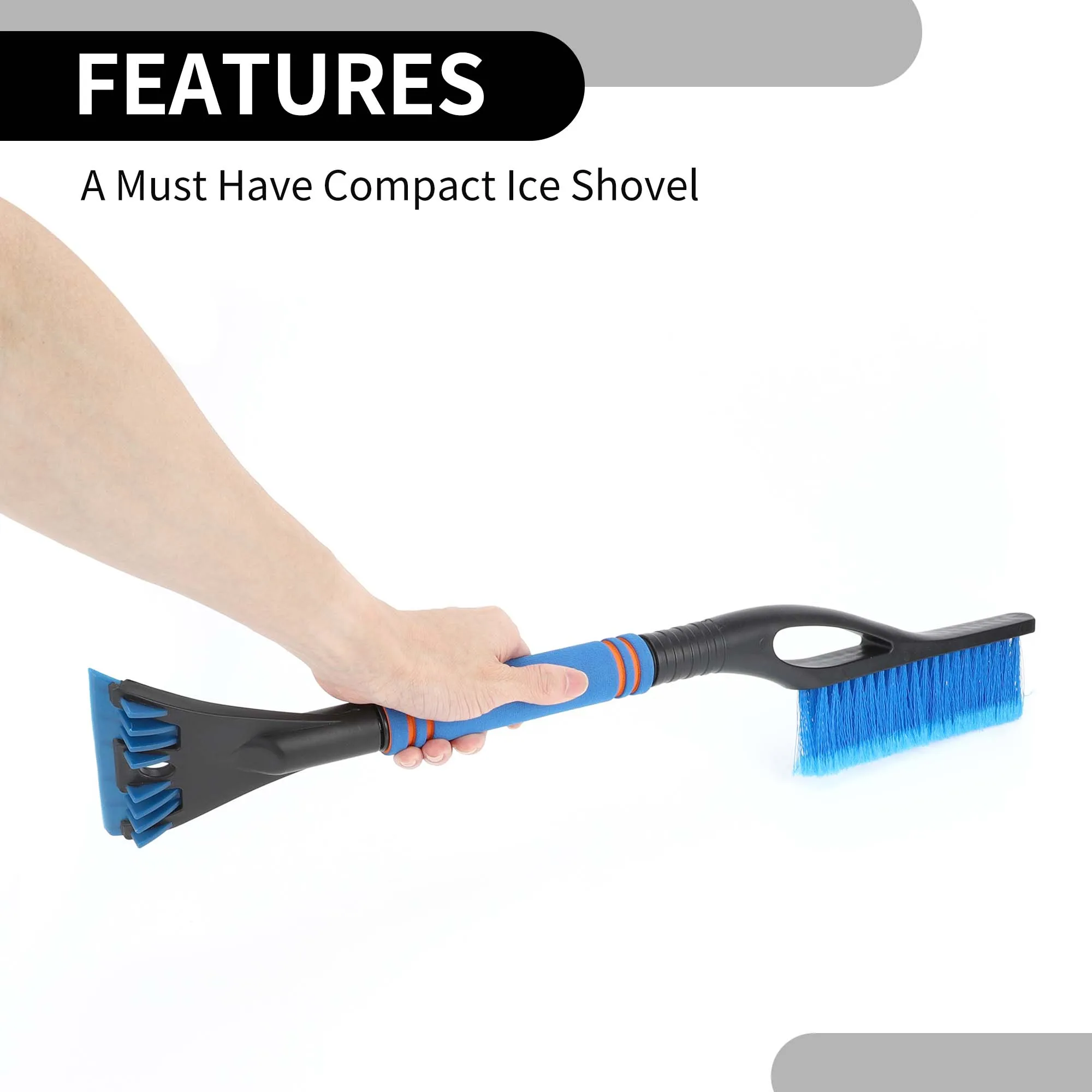 60x11cm Universal Car Ice Scraper Brush with Broom SUV Snow Frost Remover for Car Truck Windscreen Side Window Anti Crash windshield shovel snow ice scraper ice deicing tool