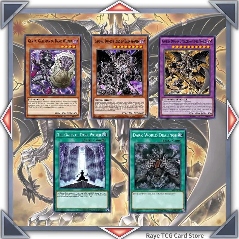 58pcsDarkWorldYugiohCardGameDeckEasyPlayNotOriginalMaster