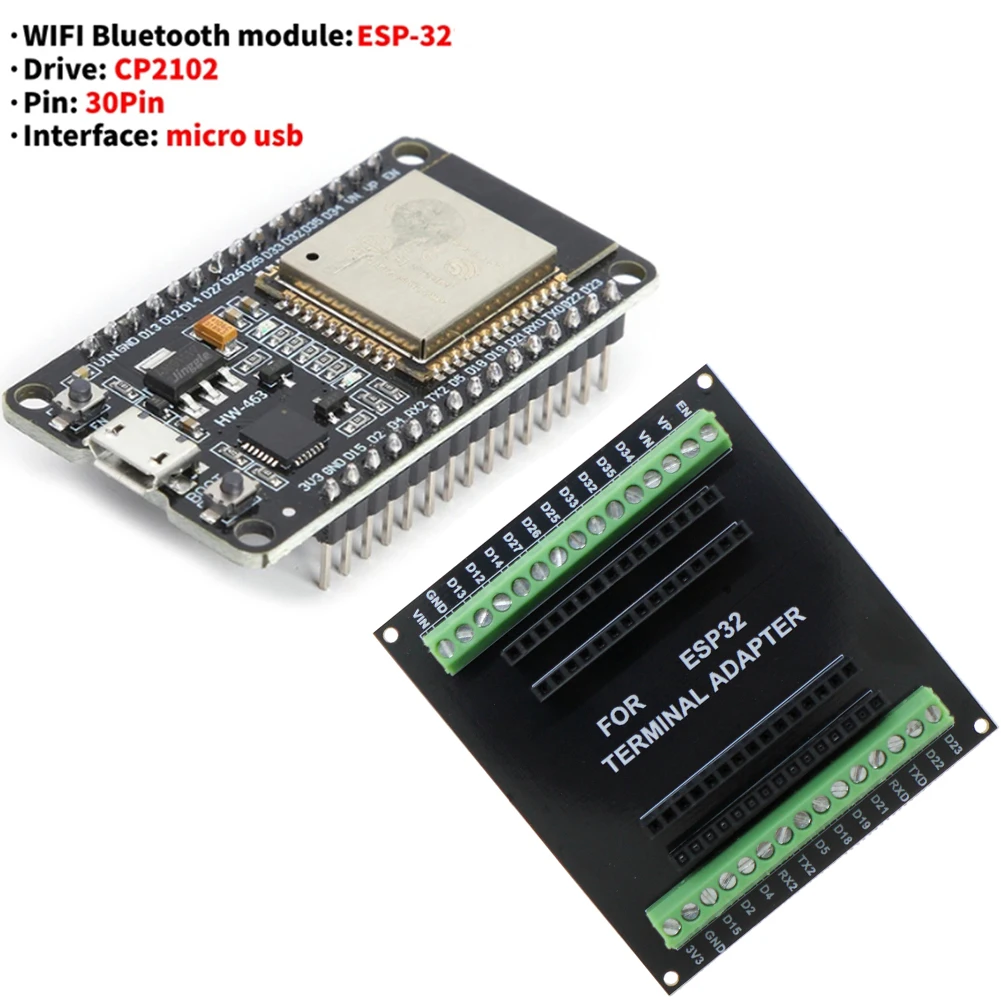 ตัวเลือกสินค้า บอร์ดพัฒนา ESP32 WiFi + Bluetooth ขนาดเล็ก