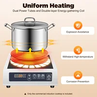 Коммерческая индукционная варочная панель, мощная горелка для ресторана, гостиницы, домашняя кухонная кастрюля, совместимая с магнитным дном 4,72-11,81 дюйма — изображение 3