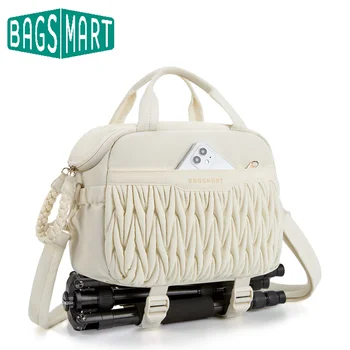 BAGSMART Borsa a tracolla per fotocamera Borse piccole portatili per fotografi con supporto per treppiede Custodia per fotocamera DSLR SLR impermeabile