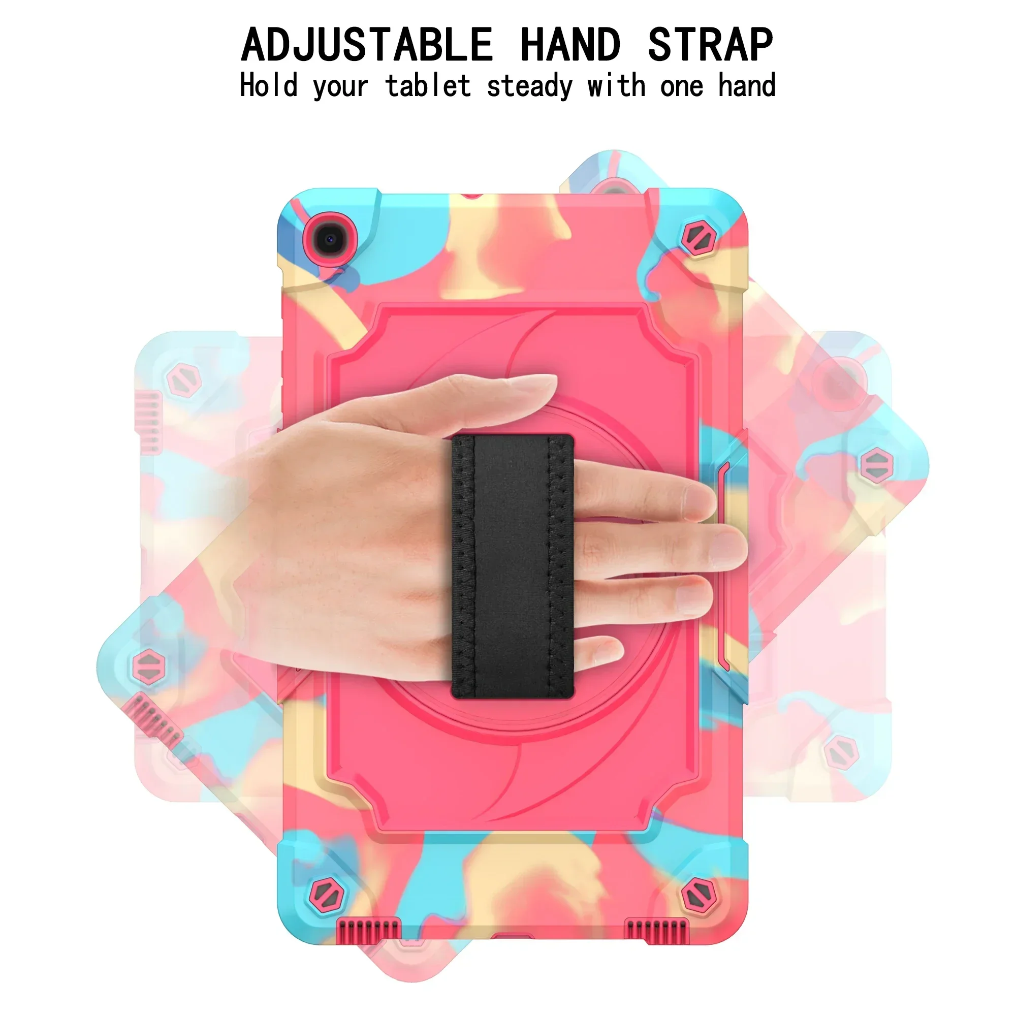 360° Rotating Kickstand Hand Strap Protective Case for Samsung Galaxy Tab A 10.1