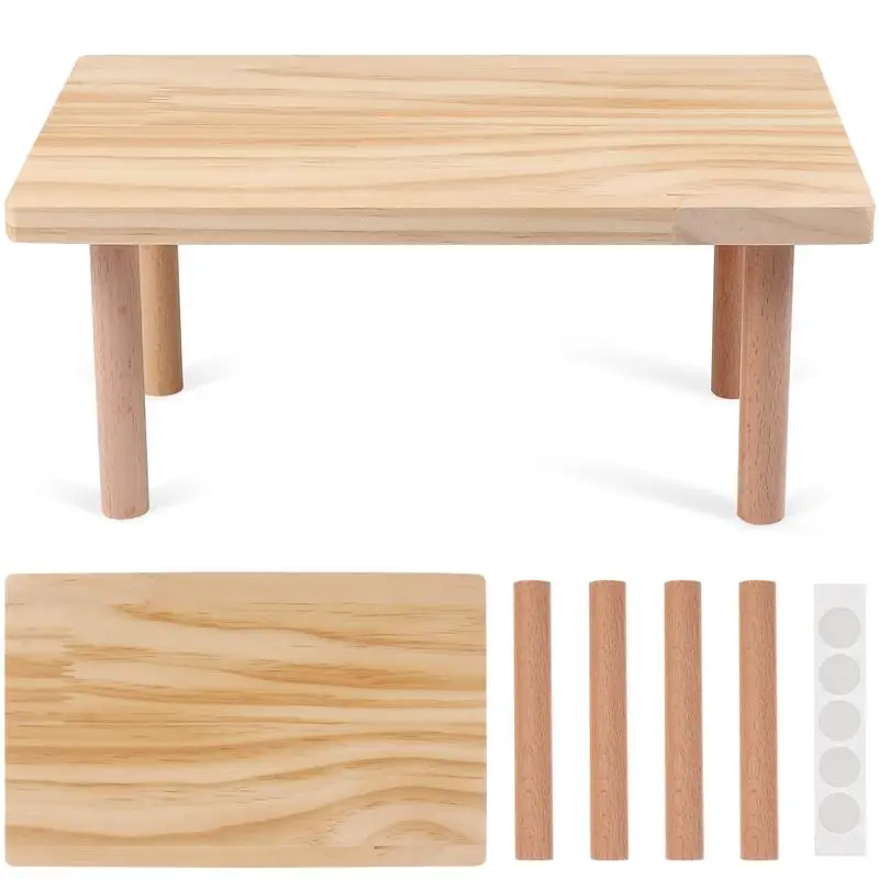 

Hamster Play Wooden Platform Small Pet Playing Stand Putting Food Bowl Water Table Cage Wooden Hamster House Desk Platform Pet