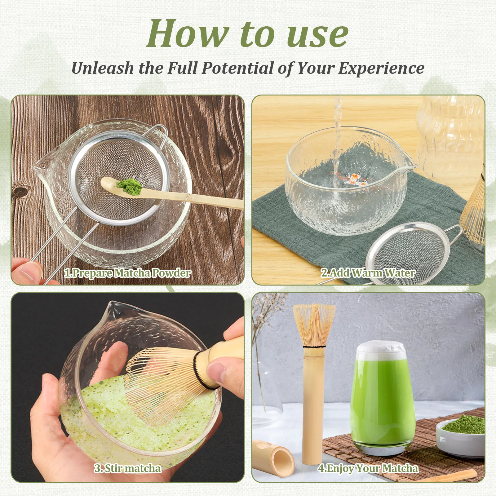 Tea Set Japanese Tea Set Matcha Whisk (Chasen) Spoon And Scoop (Chashaku) Brush Matcha Bamboo Tool Accessories
