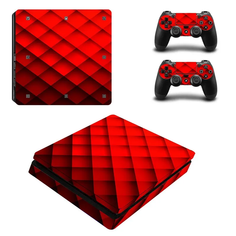 For PS4 Slim Vinyl Sticker For Sony Playstation 4 Slim Console+2 controller Protetive Sticker case For PS4 Slim Accessories 