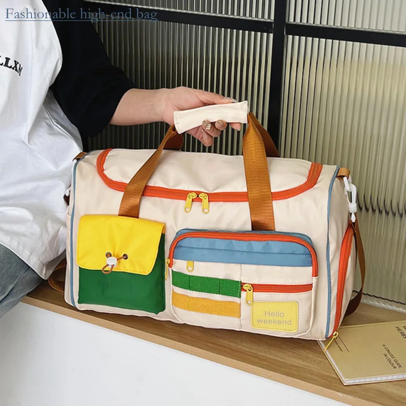 2024 New Women Color Leisure Sports Fitness Women Large Capacity Carrying Crossbody Luggage Bag Short Distance Business Travel