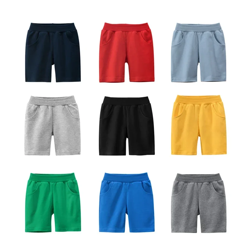 Kids shorts Children Summer Cotton Solid Elastic Waist Beach for Boys Girls Sports Pants Toddler Panties 9Y