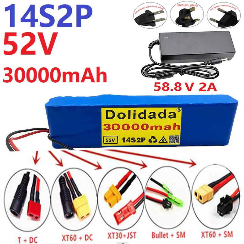 電動自転車バッテリー 48V 30Ah 18650 リチウム バッテリー パック 13 シリーズ 2 並列 + 充電器(13S2P3 電動自転車バッテリー  48V リチウム電池 30Ah13 シリーズ 3 並列 + 充電器 18650 リチウム電池パック 電動自転車 48V 30Ahリチウム電池パック 、eバイク用リチウム ... 18650リチウムイオン電池 48V バッテリー 30000mAh 13S3P XT60 18650 リチウムイオンバッテリーパック