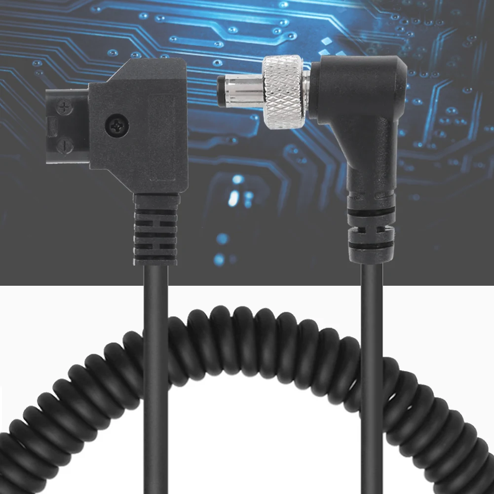 D‑ TAP Plug to DC Port DC Monitor Supply Cable Plastic Black Spring Power Wire with Lock D‑ TAP to Power Cable