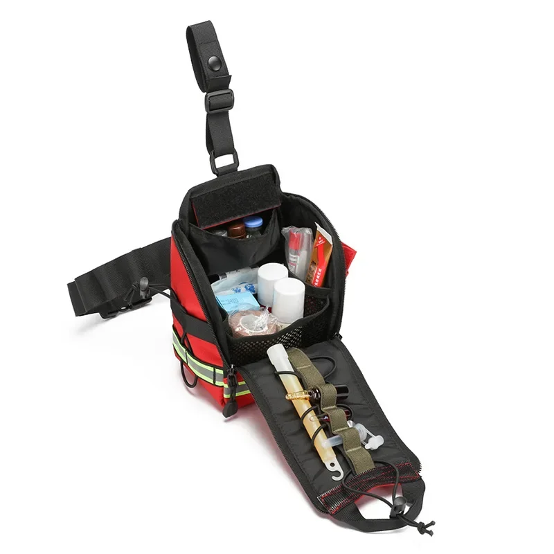 First Aid Kit Fanny Pack Medical Storage Red Travel Rescue Waist Bag Empty Pouch Compact Survival Medicine Pocket Container