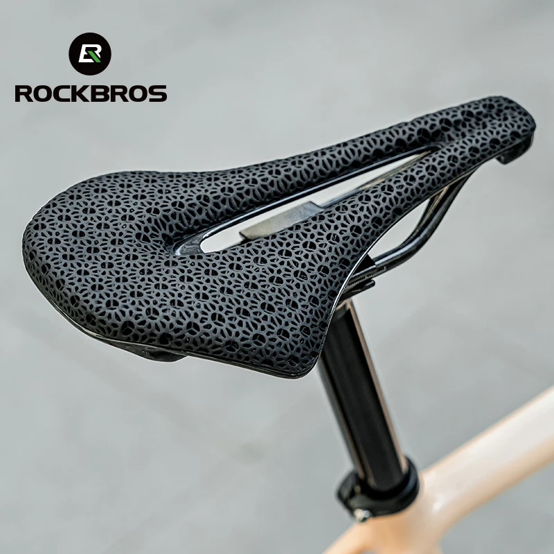 

ROCKBROS 3D Ultralight Bike Saddle Printing Integrated Zonal Shock Absorption Comfortable MTB Road Bicycle Seat Spare Parts